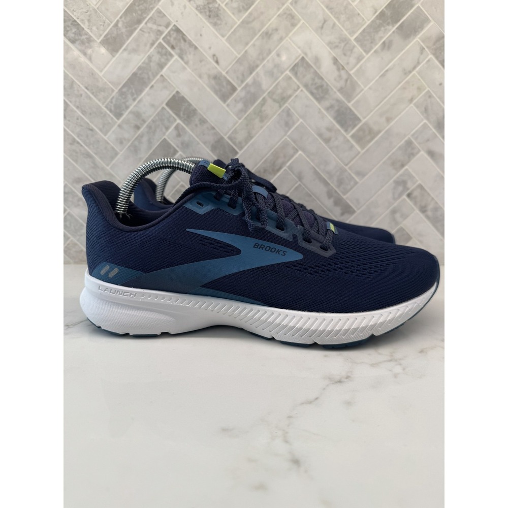 Brooks Launch 8 Running Shoes Mens 8.5 D 8.5D Mesh Athletic Navy Blue Sneakers